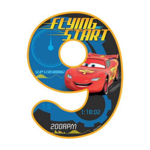 Lightning Mcqueen Number 9 Edible Icing Image - Click Image to Close